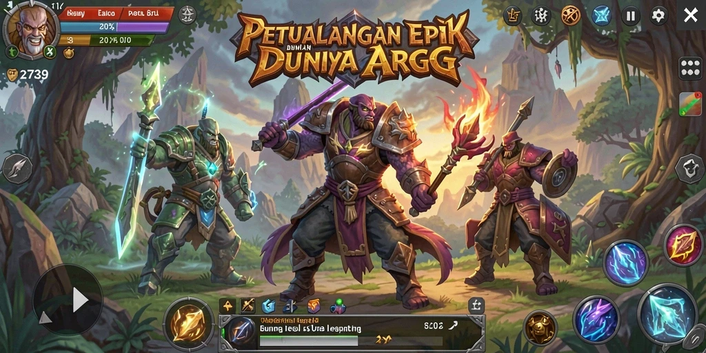 Screenshot gameplay menunjukkan aksi pertarungan seru dalam 2739 ARPG.