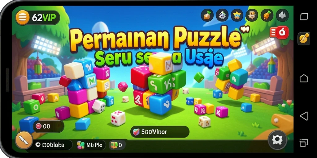 Tampilan screenshot utama 62VIP dengan gameplay puzzle yang seru.