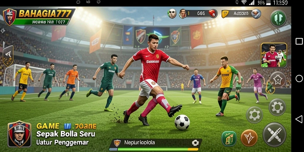 Screenshot gameplay BAHAGIA777 yang menunjukkan aksi seru di lapangan.