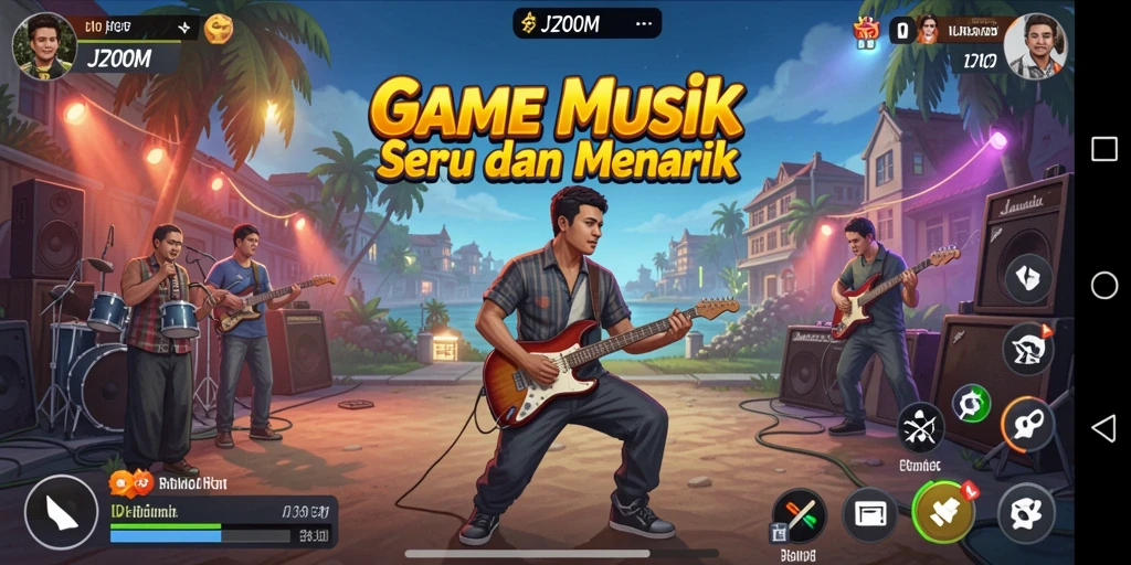 Tampilan gameplay J200M yang menarik saat bermain musik.