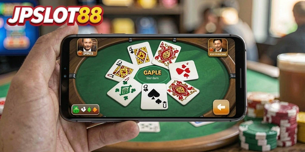 Screenshot gameplay menunjukkan keseruan permainan Gaple di JPSLOT88.