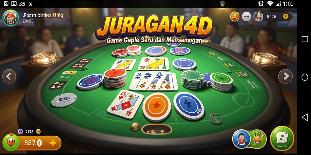 Tampilan gameplay seru JURAGAN4D saat bermain Gaple online.