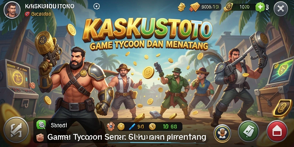 Tampilan gameplay KASKUSTOTO dengan berbagai strategi bisnis yang menarik.