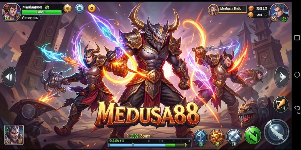 Screenshot gameplay MEDUSA88 yang menunjukkan pertarungan seru.