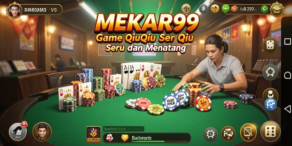 Screenshot gameplay QiuQiu MEKAR99 yang seru dan mendebarkan.