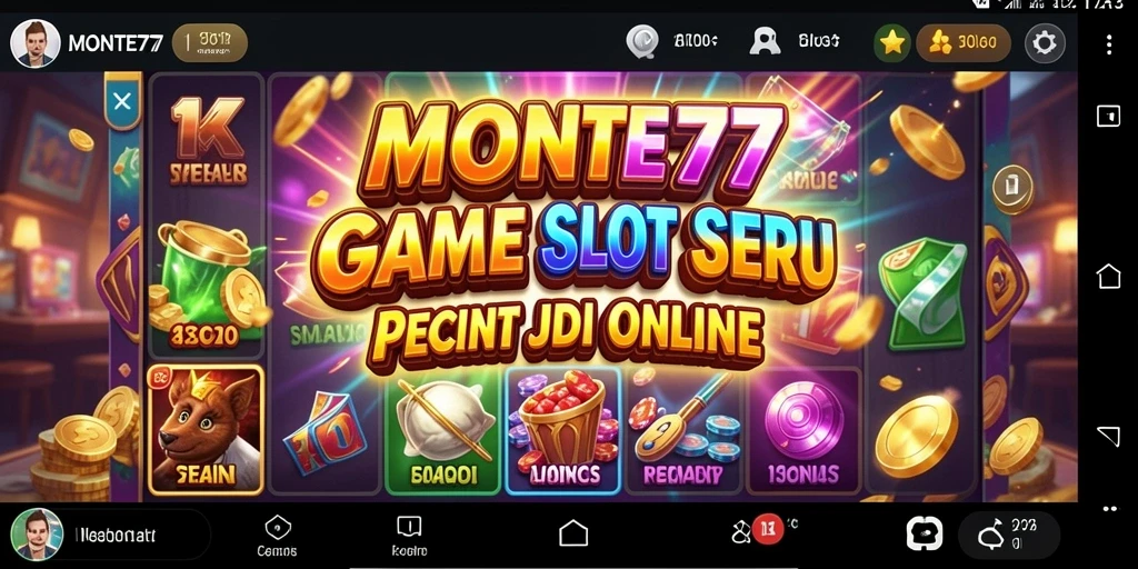 Tampilan gameplay seru di MONTE77 dengan beragam tema slot.