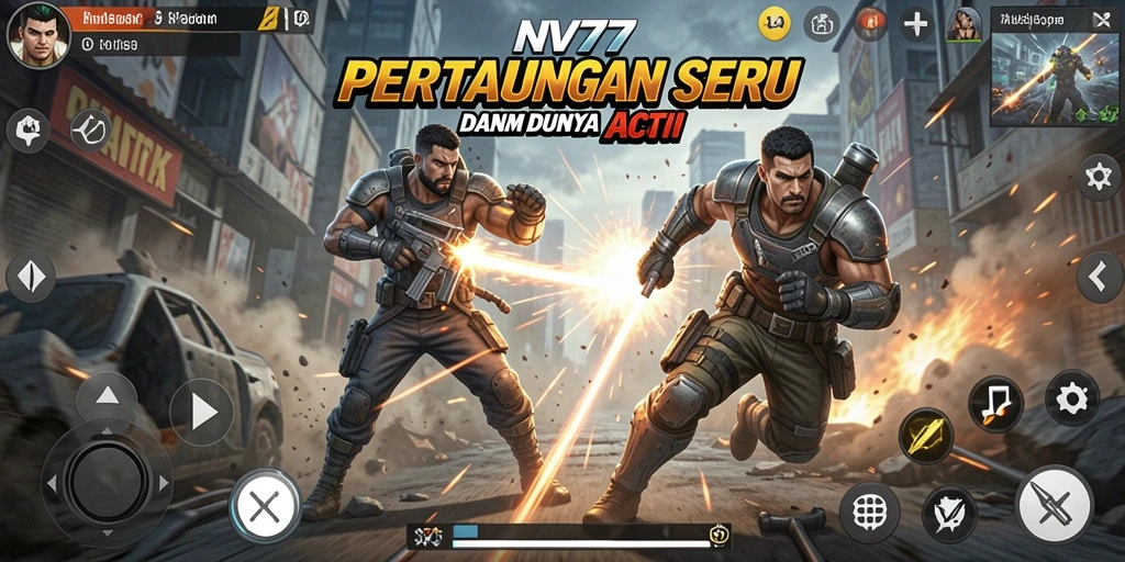 Tampilan gameplay NV77 yang mendebarkan dan penuh aksi.