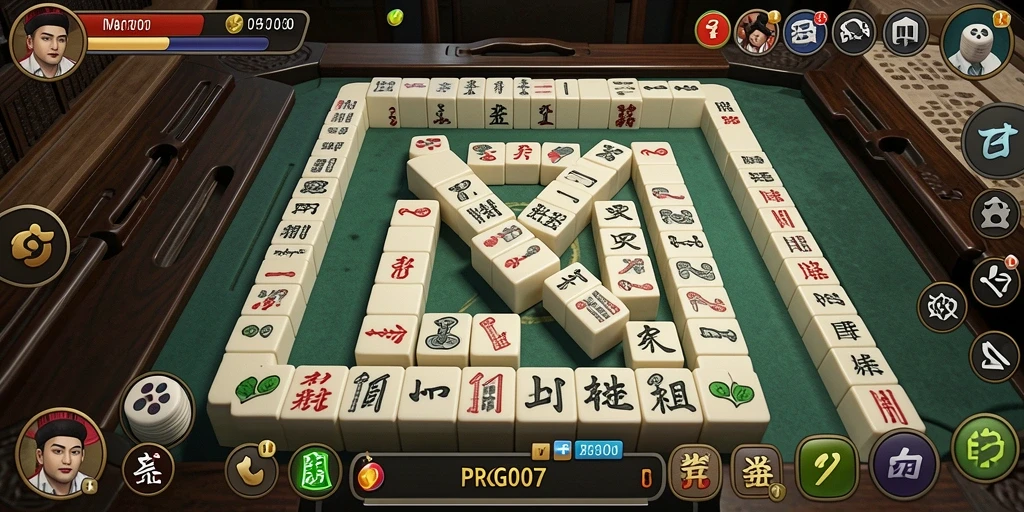Tampilan menarik dari gameplay Mahjong dalam PRG007.