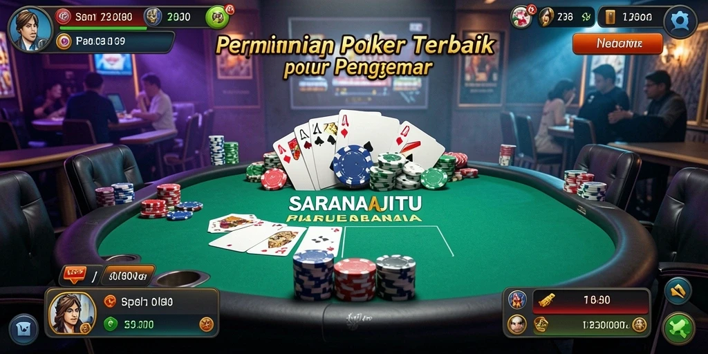 Tampilan menarik dari gameplay Poker di SARANAJITU.