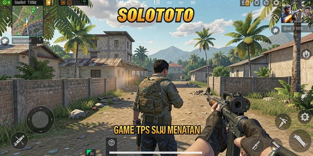 Gameplay seru dalam SOLOTOTO saat bertarung melawan musuh.