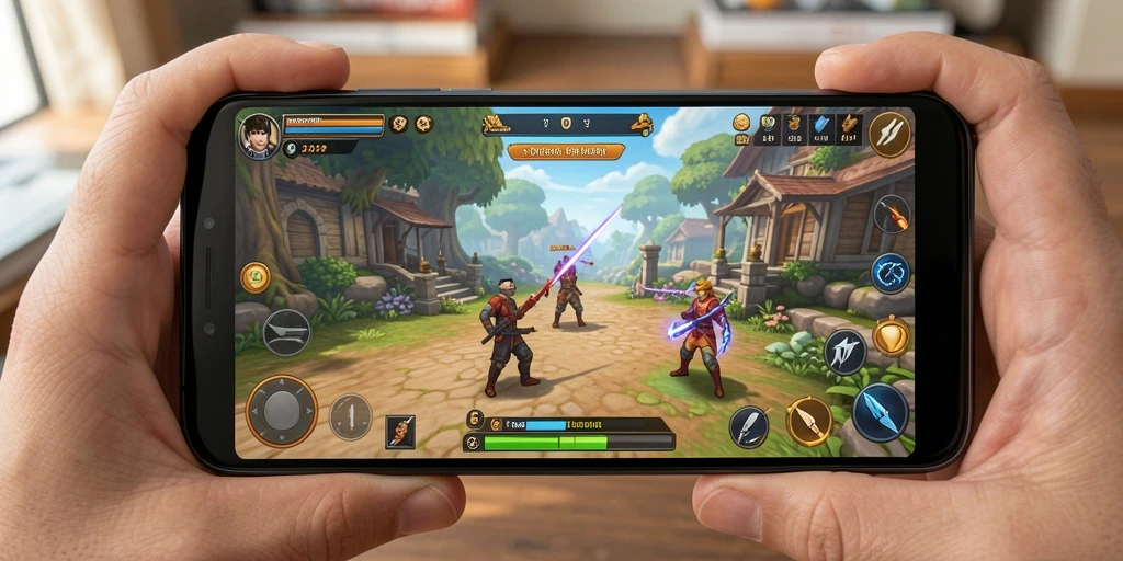 Screenshot gameplay TANGANDEWA menunjukkan interaksi sosial yang menyenangkan.